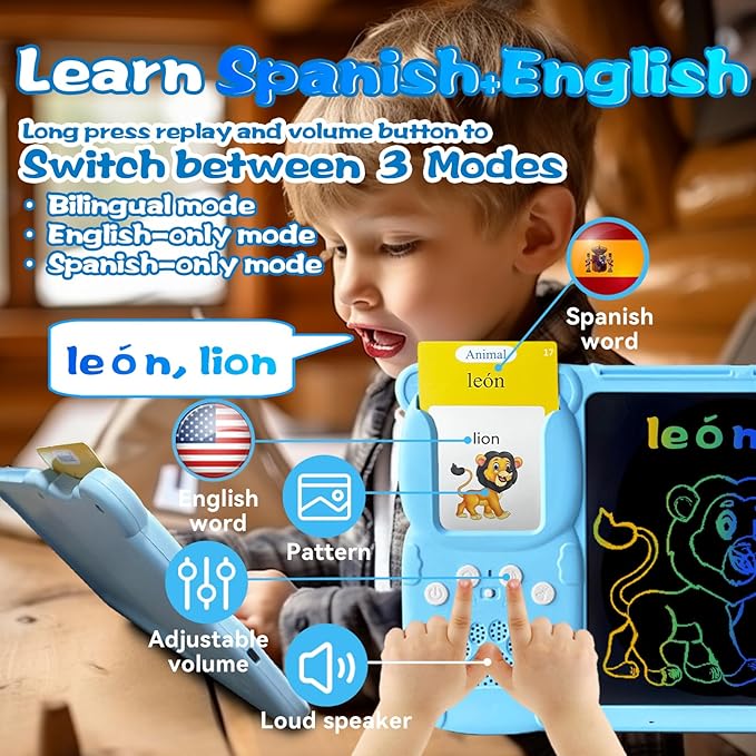 Bilingual 510 Sight Words English - Spanish LCD Writing Tablet