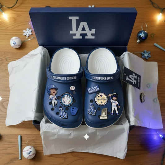 LA Dodgers 2025 World Series Champions Crocs With Charms - Tober Gifts