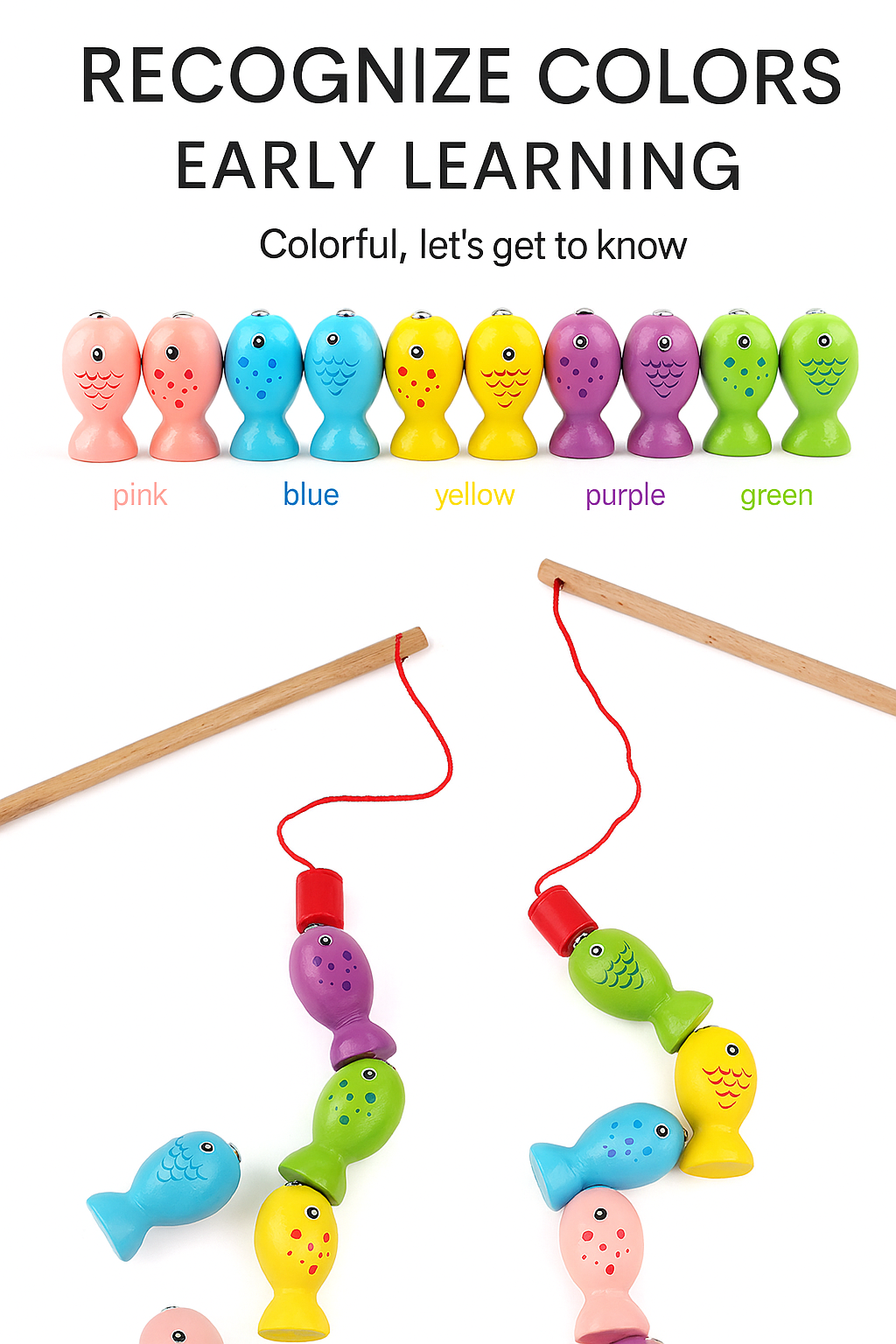 Wooden Magnetic Fishing Game - Kids Toys