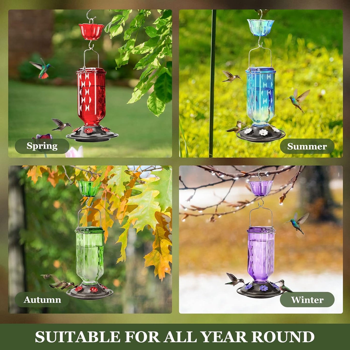 LAST DAY 50% OFF - 24oz Leak Proof Hummingbird Feeder With Ant Moat