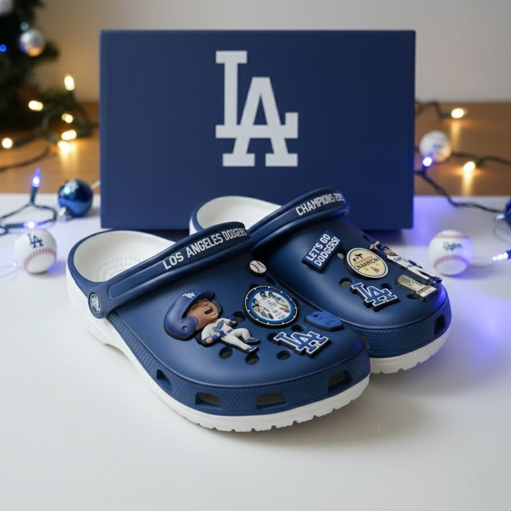 LA Dodgers 2025 World Series Champions Crocs With Charms - Tober Gifts